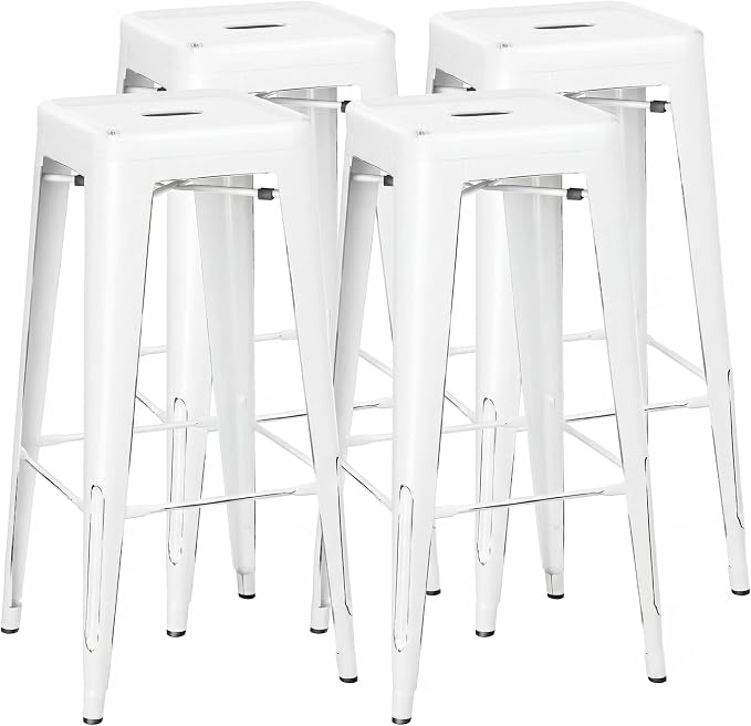 Shahoo 30 Inches Metal Bar Stools Counter Height Stackable Backless Stools by BuynowfromShahoo