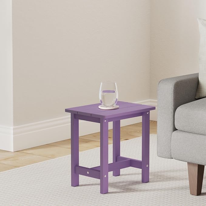LUE BONA Outdoor Side Table, HDPS Small Outdoor Adirondack Side Tables - Image 2