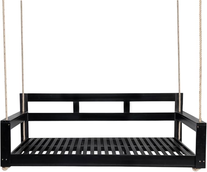 Harper & Bright Designs Patio Wooden Twin Size Porch Swing Daybed Frame - Image 6