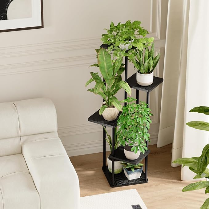 Bamworld Black Plant Stand Indoor 5 Tier Plant Shelf - Image 4