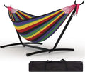 Double Hammocks with Stand for Outside, Portable Space Saving Heavy-Duty Steel by KYBOLT