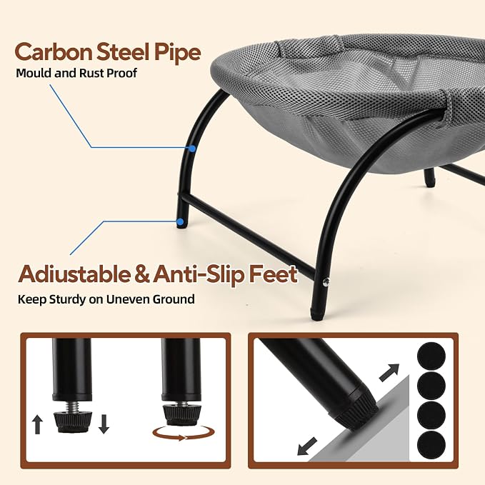 Raised Cat Hammock Bed, Free Standing Cat Cot - Image 5