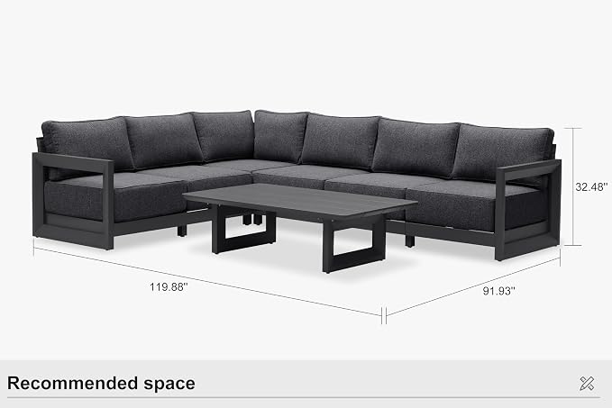 PURPLE LEAF Patio Furniture Set L-Shaped Outdoor Couch - Image 9