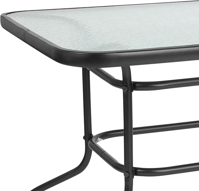 Flash Furniture Tory 31.5" x 55" Rectangular Tempered Glass Metal Patio Table - Image 9