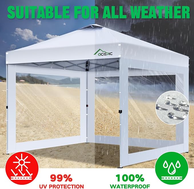 Clear Canopy Sidewalls for 10x10 Pop Up Tent, Transparent Window Curtain Cloth - Image 5