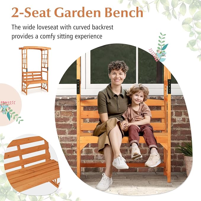 Giantex Garden Arbor with Bench - Image 5