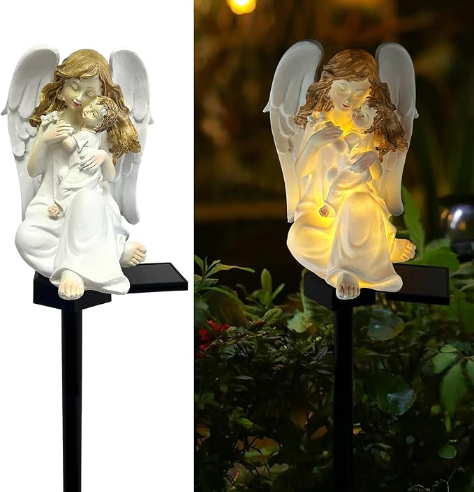 Solar Garden Angel Lights, Waterproof Outdoor Garden Angels Statue Decorations by LAIAMER