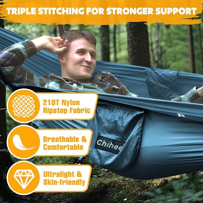 Chihee Ultra-Light Travel Camping Hammock Pop-up Net Hammock 660lbs Load - Image 2