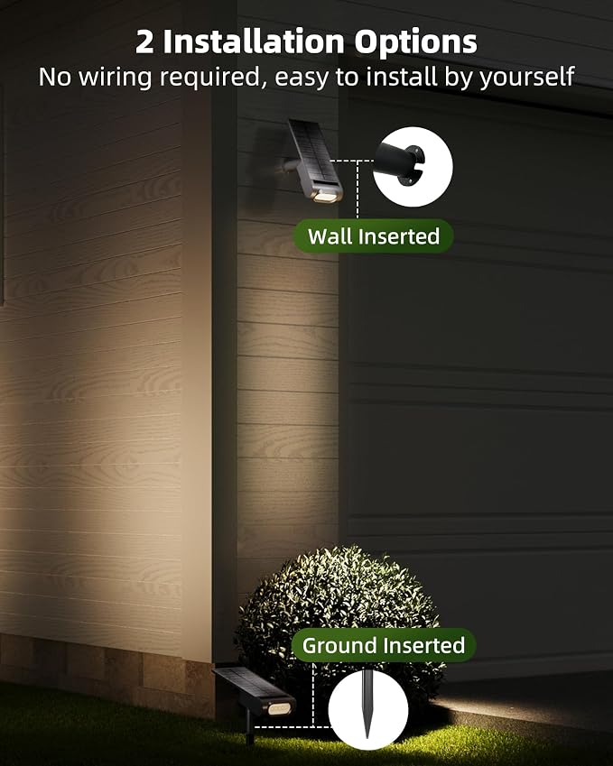 EZVALO Solar Spot Lights Outdoor IP67 Waterproof, Adjustable Solar Landscape - Image 5