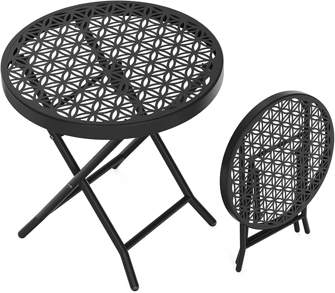 VINGLI Patio Folding Side Table, Small Outdoor Table by VINGLI