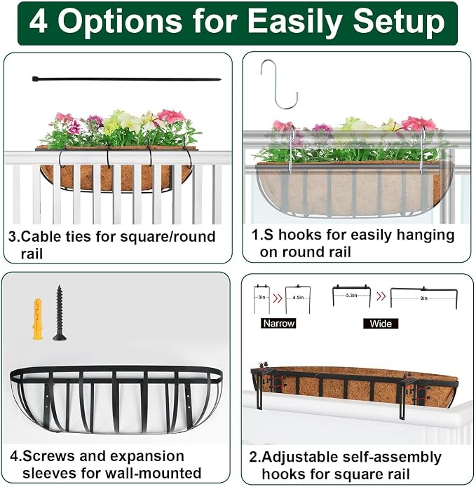 2 Pack 30" Railing Planter Window Box - Image 6