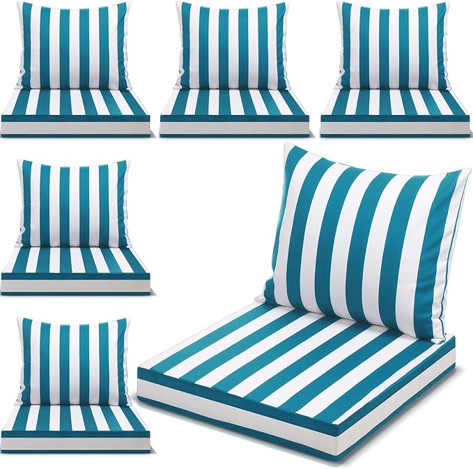 Hoteam 6 Set Outdoor Chair Cushions 20 x 20 Inch Patio Cushions Deep Seat by Hoteam