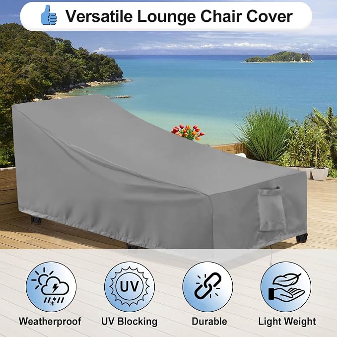 OutdoorLines Outdoor Waterproof Patio Chaise Lounge Chair Cover - Image 4