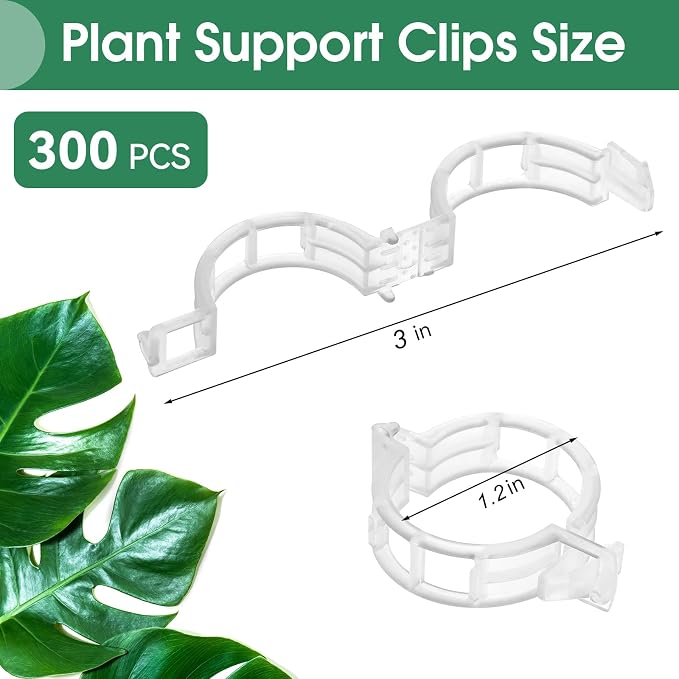 300 Pcs Plant Clips for Climbing Plants, Tomato Clips for Support, Plastic - Image 2