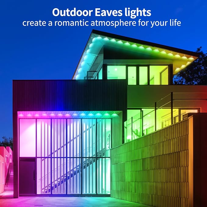 300ft Permanent Outdoor Light, RGB Outdoor eave Light, IP67 Waterproof LED eave - Image 6