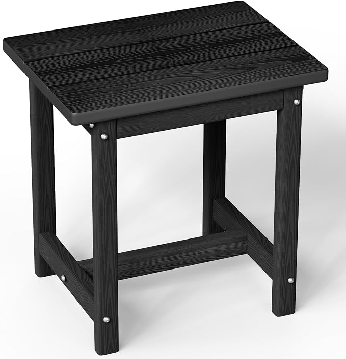 Outdoor Side Table – 17" HDPE Adirondack Side Tables, Sturdy Small Outdoor by Suunyn