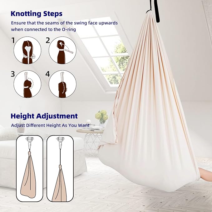 Sensory Swing Chairs for Kids, Indoor & Outdoor Hanging Therapy Cuddle Hammock - Image 5