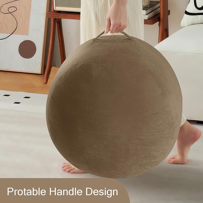 MeMoreCool Round Stuffed Pouf Ottoman Foot Rest, Floor Pouf Foot Stool - Image 8