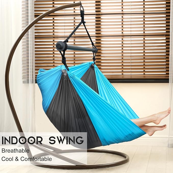 Hammock Chair, Hanging Chair for Outdoor Indoor, Large Lightweight Swing Chair - Image 2