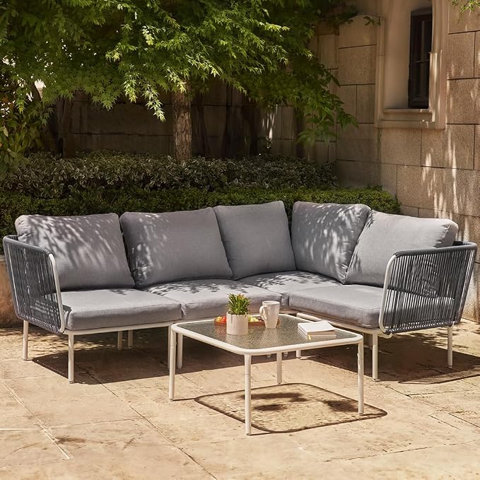 East Oak 5-Piece Montauk Modular Patio Furniture Set, Outdoor Sectional Sofa by EASTOAK