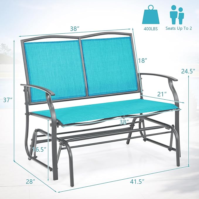 Giantex Outdoor Glider Bench, Patio Glider Bench - Image 3