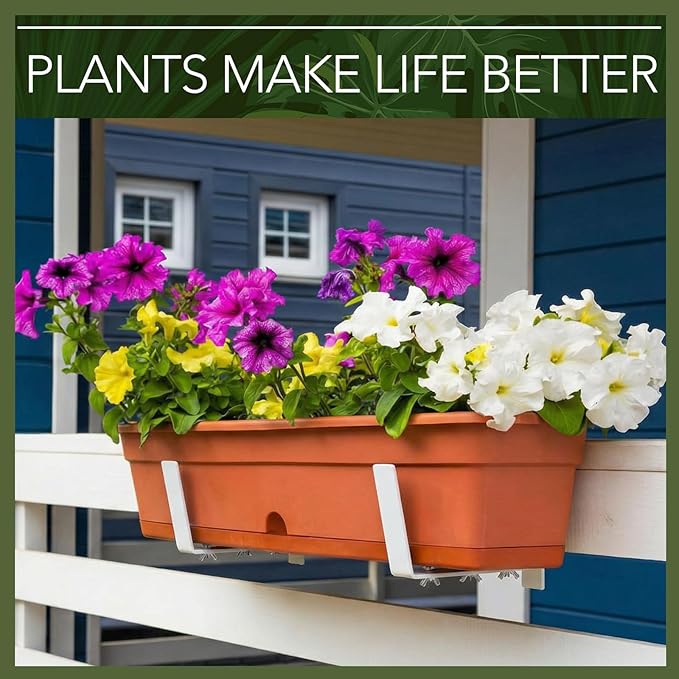 Layhit 10 Pcs Adjustable Planter Box Brackets Universal Heavy Duty Flower Box - Image 5