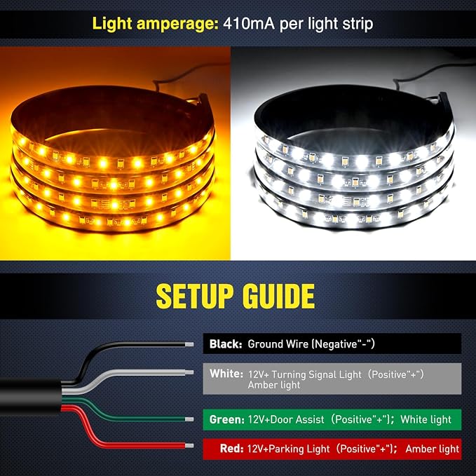 Nilight Truck Running Board Lights 2PCS 60 Inch LED Side Maker White Courtesy - Image 3