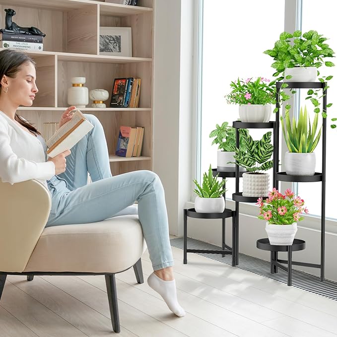 iDavosic.ly Plant Stand Indoor Outdoor, 7 Tier Corner Metal Flower Display - Image 6