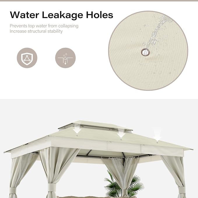 LAUSAINT HOME Semi-Permanent Outdoor Patio Gazebo 10'x13', Heavy Duty Party - Image 7