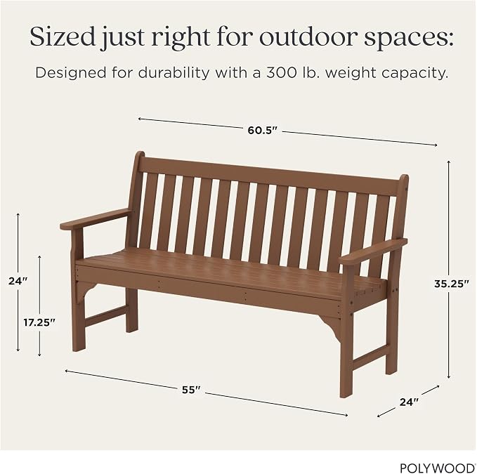 POLYWOOD GNB60TE Vineyard 60" Bench - Image 3