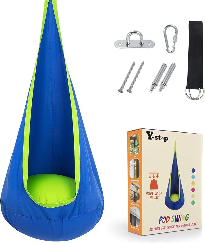 Y- STOP Kids Pod Swing Seat, Hanging Hammock Chair Swing - Image 5