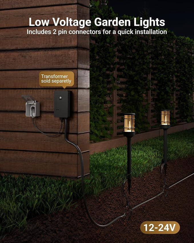 Sunco 6 Pack Low Voltage Garden Pathway Lights, LED Landscape Pathway Lighting - Image 3