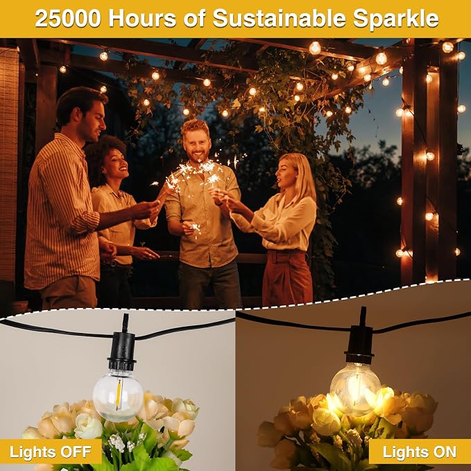 ZJOJO LED Outdoor String Lights, 100FT Outdoor Lights - Image 3