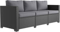 Aoxun 1 Piece 3-Seats Sofa Patio Furniture Set, Wicker Outdoor Furniture by Aoxun