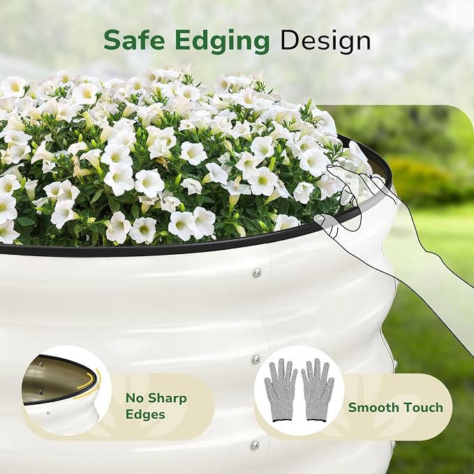 GreatBuddy 2x2x1 ft Round Galvanized Raised Garden Bed, Easy-Assembly Raised Bed - Image 6