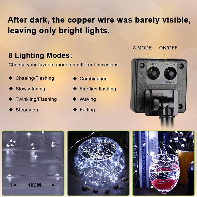 Brizled Outdoor Solar Fairy Lights 2 Pack, Total 132FT 400 LED Solar String - Image 3