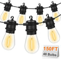 S14 LED Outdoor String Lights 150FT Patio Lights Outdoor Waterproof by GvvooHome