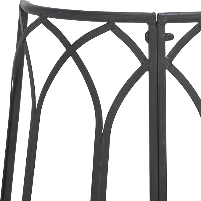 SAFAVIEH Outdoor Collection Abia Victorian Antique Black Semicircle Tree Bench - Image 12