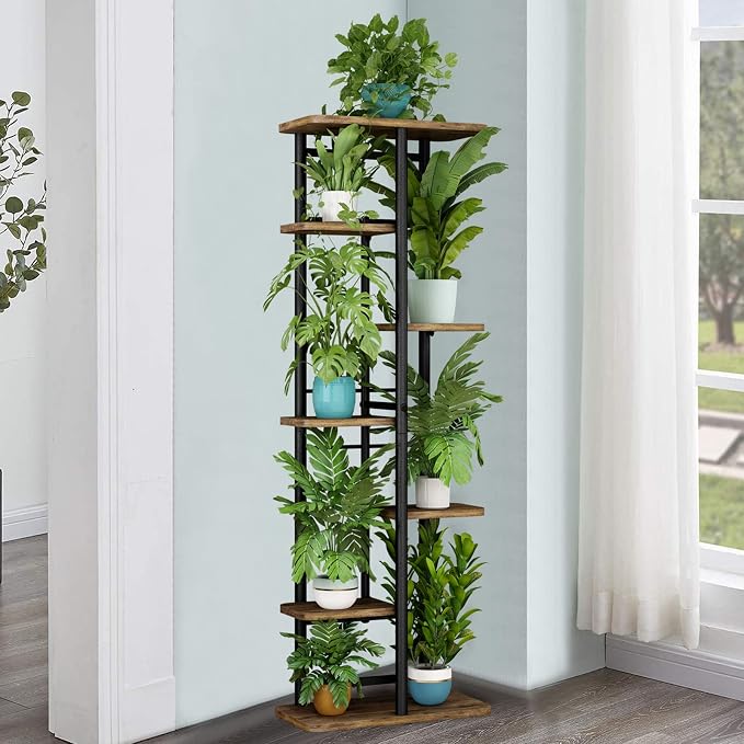 LINZINAR Plant Stand 7 Tier 8 Potted Multiple Flower Pot Holder Shelf Indoor - Image 3