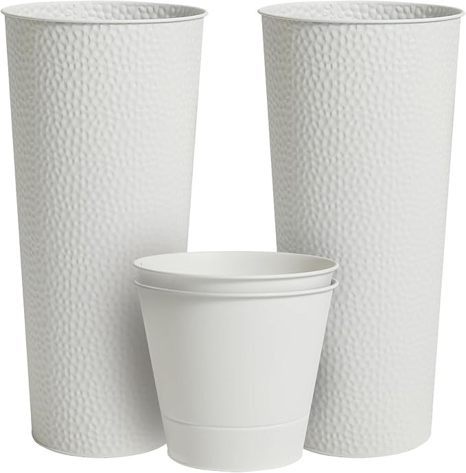 Worth 2 Pack 28" Tall Narrow Metal Planter by WORTH