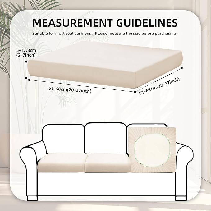 8Pcs Stretch Patio Cushion Covers, Outdoor Couch Covers Replacement, Outdoor - Image 2