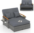LDAILY Moccha Outdoor Wicker Daybed, Patio Rattan Loveseat Sofa w/ 4-Level by LDAILY
