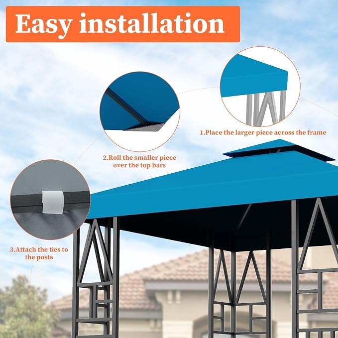 Gazebo Canopy Replacement 10x10ft Outdoor Shelter - Image 4