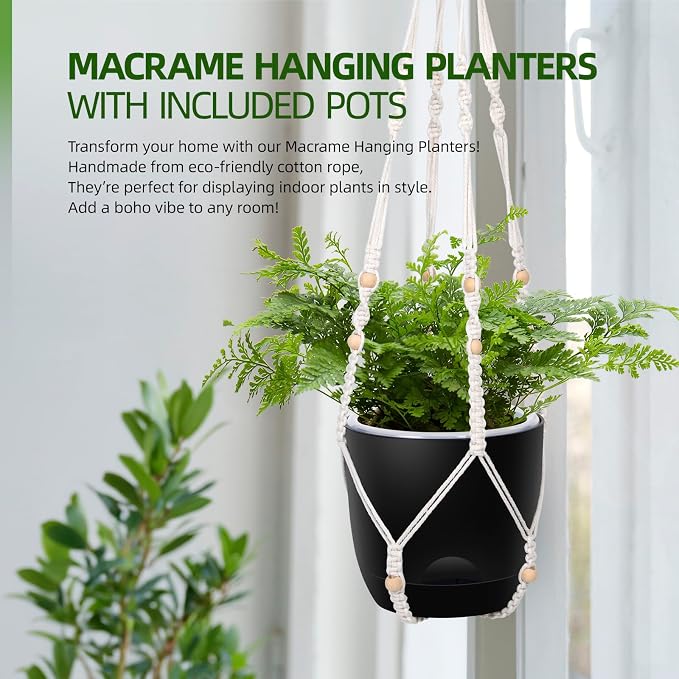 2-Pack 7.1-Inch Self-Watering Hanging Planters - Image 6