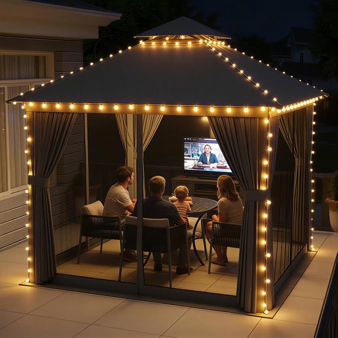 Aoxun Outdoor Gazebo for Patio 8x8, Metal Frame Canopy - Image 3