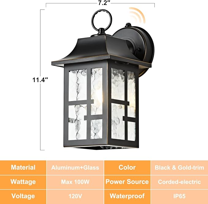 OKELI 2-Pack Dusk to Dawn Exterior Lighting Fixture, Farmhouse Outdoor Wall - Image 3