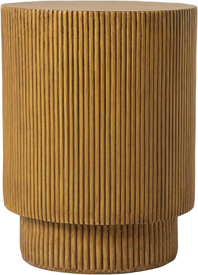 LeisureMod Modern Side Table Round Fiberstone Top Accent End Table by LeisureMod