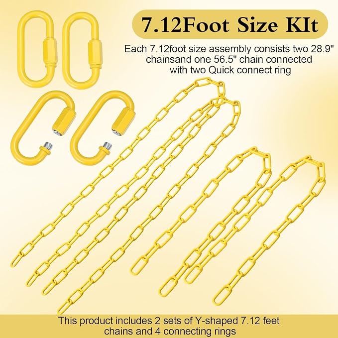 Heavy Duty Porch Swing Hanging Chain Kit 1500 Lbs Capacity, 4 Quick Links & 2 - Image 4
