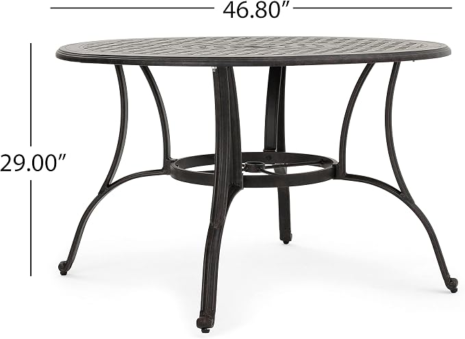 Christopher Knight Home Alfresco Outdoor Cast Aluminum Circular Dining Table - Image 3