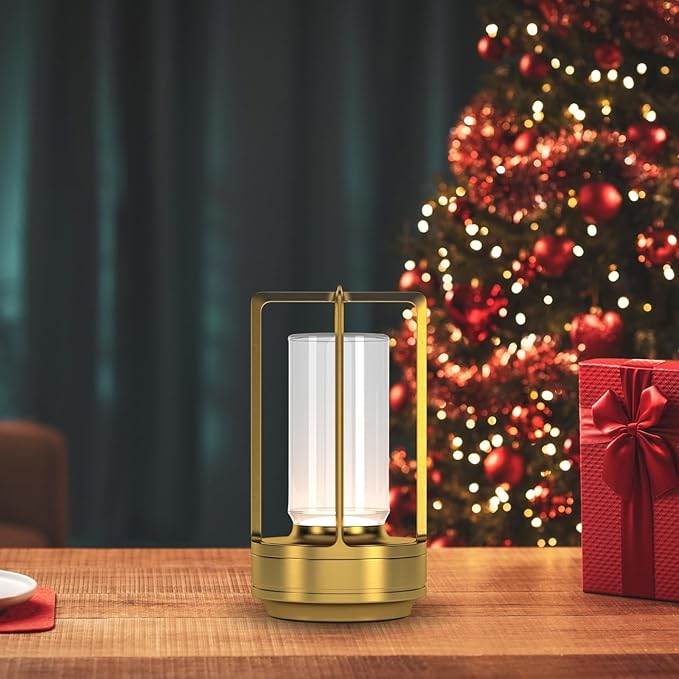 Portable Metal Table Lamp for Indoor/Outdoor, Rechargeable Cordless LED Lamp - Image 8